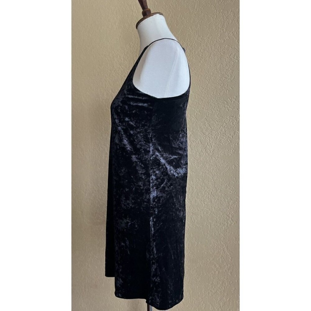 Love...Ady Womens Black Crushed Velvet Slip Mini Dress Size S - Picture 6 of 11